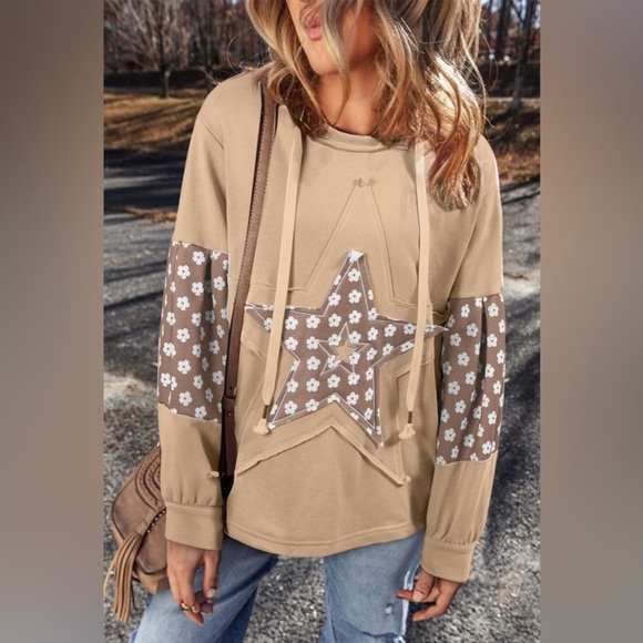 Tops - Urchics Oversized Sweatshirts Delicacy Patchwork Star Hoodie Women's Sweatshirt